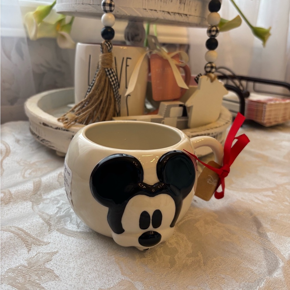 Rae Dunn Disney Mickey Mouse Cream and Black Mug